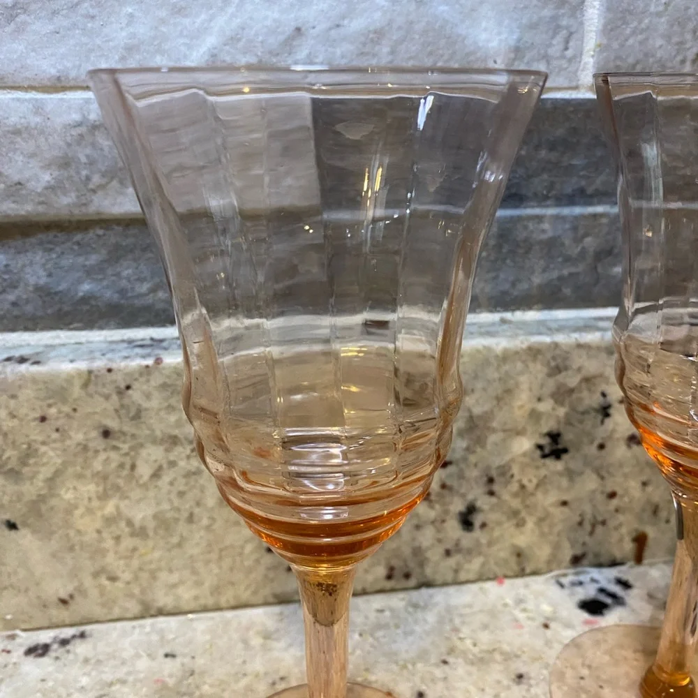 Elegant Pinky Glass‎ Wine Goblets - Set of 2